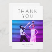 おもしろいモダン結婚サンキューカード サンキューカード (正面/裏面)