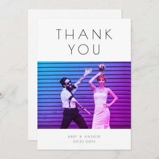 おもしろいモダン結婚サンキューカード サンキューカード (正面/裏面)