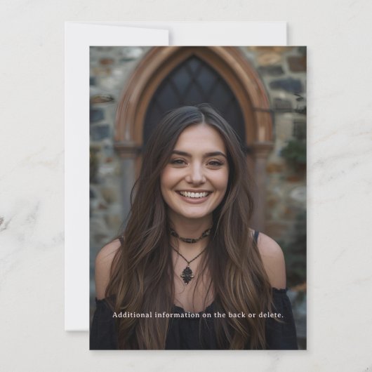 おもしろいモダン誕生日パーティー招待オレンジ 招待状 (裏面)