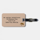 おもしろいモダン象パーソナライズされたの荷物タグ ラゲッジタグ (裏面横)