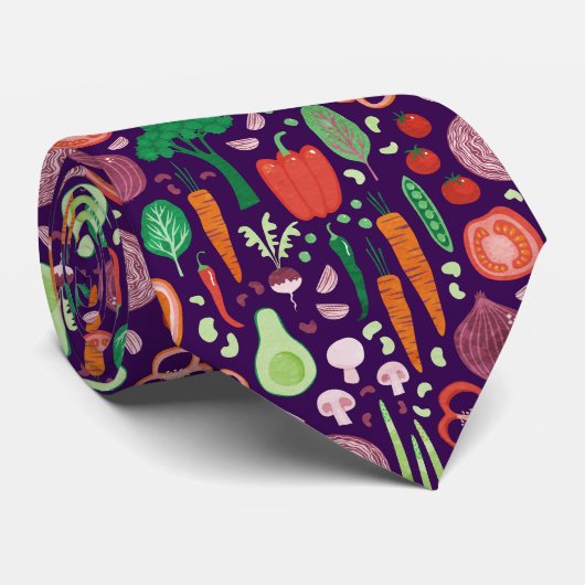おもしろいモダン野菜パターン ネクタイ (ロール)