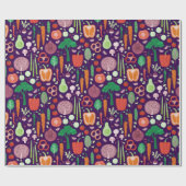 おもしろいモダン野菜パターン ラッピングペーパー (フラット)