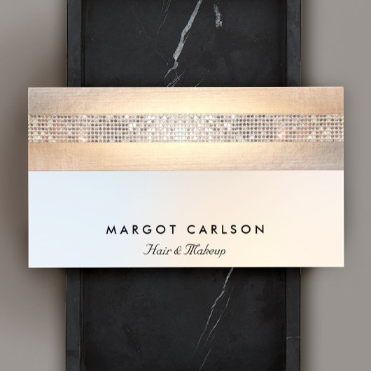 おもしろいモダン銀シークイン金ゴールド美しいサロン 名刺