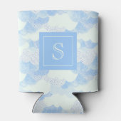 おもしろいモダン雨雲パターンモノグラム 缶クーラー (裏面)