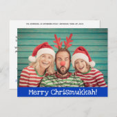 おもしろいモダン・クメリーリスムッカー・フォトブルー・アンド・ホワイト シーズンポストカード (正面/裏面)