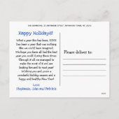 おもしろいモダン・クメリーリスムッカー・フォトブルー・アンド・ホワイト シーズンポストカード (裏面)