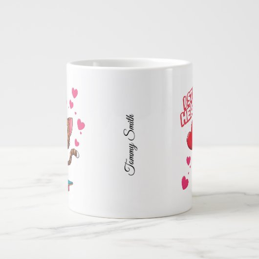 おもしろいモダンBe My Valentine ジャンボコーヒーマグカップ (正面)