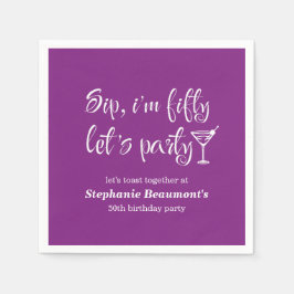 おもしろいモダンSip I'm Fifty Woman's 50誕生日 スタンダードカクテルナプキン