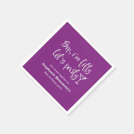 おもしろいモダンSip I'm Fifty Woman's 50誕生日 スタンダードカクテルナプキン (角)