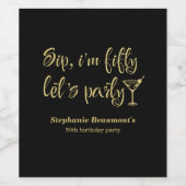 おもしろいモダンSip I'm Fifty Woman's 50誕生日 ワインラベル (シングルラベル)