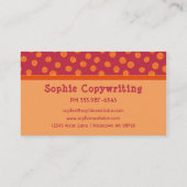 おもしろいモノグラムクランベリー&オレンジパターン 名刺 (裏面)