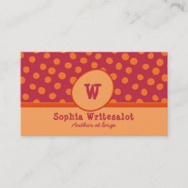 おもしろいモノグラムクランベリー&オレンジパターン 名刺