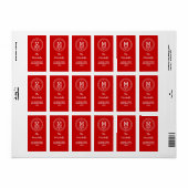 おもしろいモノグラムフェスティバルレッド&ホワイトホリデー ラベル (フルシート)