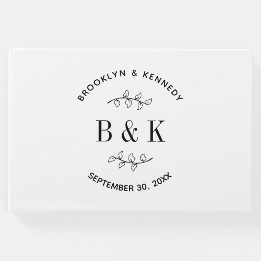 おもしろいモノグラムフローラ結婚植物学名 ゲストブック (正面)