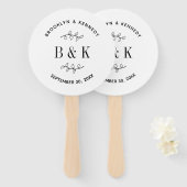 おもしろいモノグラムフローラ結婚植物学名 ハンドファン (正面&裏面)