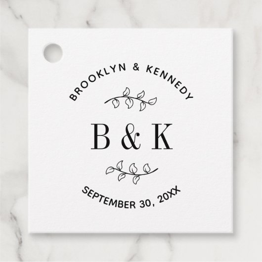 おもしろいモノグラムフローラ結婚植物学名 フェイバータグ (正面)