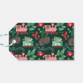 おもしろいモノグラムヴィンテージ列車クリスマスツリー配信 ギフトタグ (裏面横)