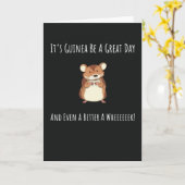 おもしろいモルモットカード ピギーちゃん ウェイク ペット キャビー パンク カード (黄色い花)