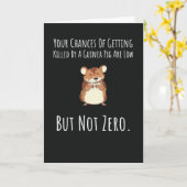 おもしろいモルモットカード ペット 動物 ユーモア カード (黄色い花)