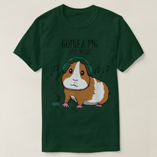 おもしろいモルモット音楽 Tシャツ (デザイン正面)