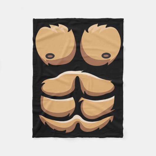 おもしろいモンキーゴリラチェストコスチューム フリースブランケット (正面)