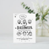 おもしろいモンスターの子供向けハロウィンポストカードデザイン ポストカード (スタンド正面)