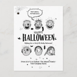 おもしろいモンスターの子供向けハロウィンポストカードデザイン ポストカード