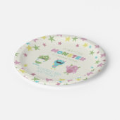 おもしろいモンスターテーマ子供の誕生日 ペーパープレート (アングル)