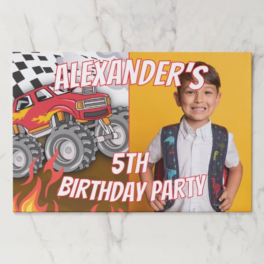 おもしろいモンスタートラック誕生日パーティー終了 ペーパーパッド (正面)