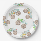 おもしろいモンスタートラック誕生日紙プレート ペーパープレート (正面)