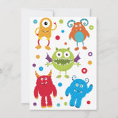 おもしろいモンスター子供の誕生日パーティの招待状 招待状 (裏面)