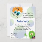 おもしろいモンスター誕生日パーティーの招待テンプレート 招待状 (裏面)