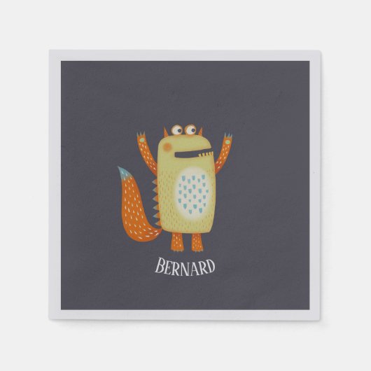 おもしろいモンスター スタンダードカクテルナプキン (正面)