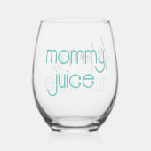 おもしろいモーミージュース母の時間ワイン ステムなしワイングラス (裏面)
