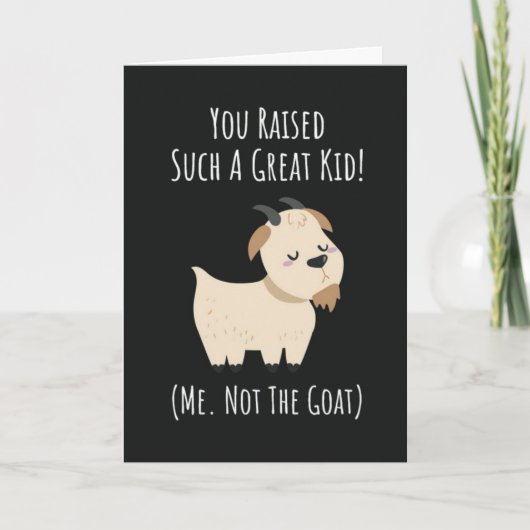 おもしろいヤギのママカード　農場の動物　彼女へ カード (正面)