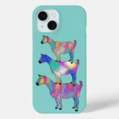 おもしろいヤギカラフルファーム動物アート Case-Mate iPhoneケース (裏面)