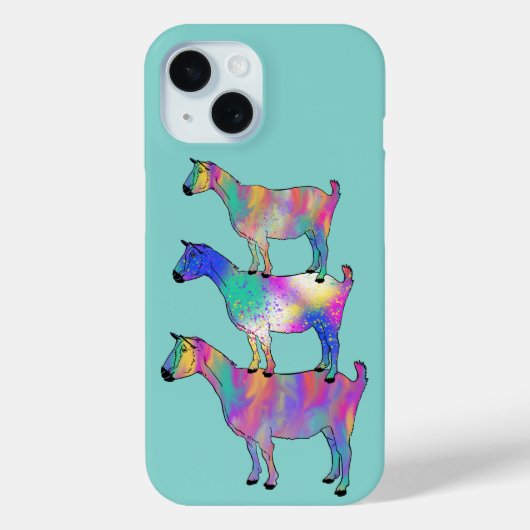 おもしろいヤギカラフルファーム動物アート Case-Mate iPhoneケース (裏面)