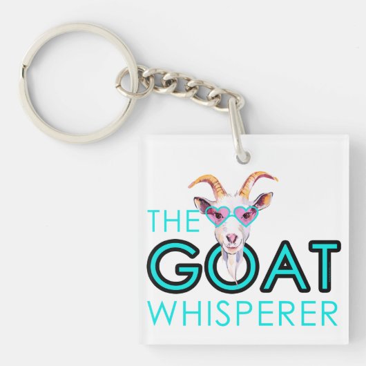 おもしろいヤギ好き熱狂するヤギの女神 キーホルダー (正面)