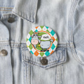 おもしろいヤギ;パカラフルタアーガイルーン 缶バッジ (インサイチュ)