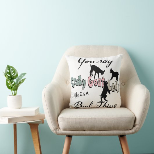おもしろいヤギ| 南西の暖かい色ヤギ熱狂するレディ クッション (椅子)