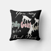 おもしろいヤギ| 南西の暖かい色ヤギ熱狂するレディ クッション (裏面)