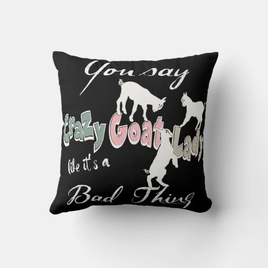 おもしろいヤギ| 南西の暖かい色ヤギ熱狂するレディ クッション (裏面)