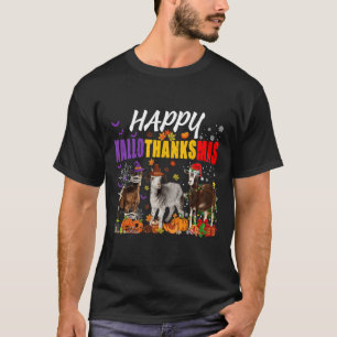 おもしろいヤギMummy Pilgrim SantaコスチュームHappy Hallot Tシャツ