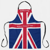 おもしろいユニオンジャック国旗のイギリスのシェフ素晴らしエプン エプロン (正面)