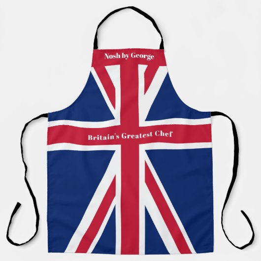 おもしろいユニオンジャック国旗のイギリスのシェフ素晴らしエプン エプロン (正面)