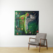 おもしろいユニコーンゼブラを浴槽で タペストリー (インサイチュ(横))