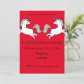 おもしろいユニコーン結婚式招待状。カスタマイズ可能 招待状 (スタンド正面)