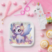 おもしろいユニコーン赤ちゃんシャワー ペーパープレート (パーティー)