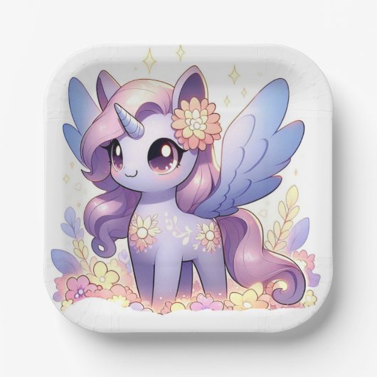 おもしろいユニコーン赤ちゃんシャワー ペーパープレート (正面)