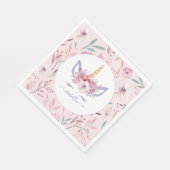 おもしろいユニコーン顔水カラーパーティーナプキン スタンダードランチョンナプキン (角)